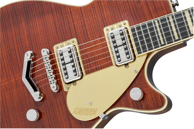 Gretsch G6228FM Players Edition Jet BT with V-Stoptail and Flame Maple - Ebony Fingerboard, Bourbon Stain