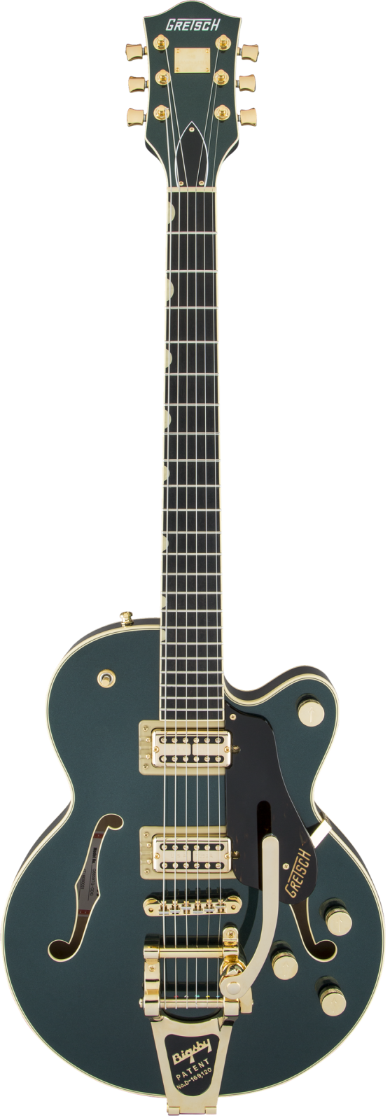 Gretsch G6659TG Players Edition Broadkaster Jr. Center Block Single-Cut with String-Thru Bigsby and Gold Hardware - USA Full'Tron Pickups, Ebony Fingerboard, Cadillac Green