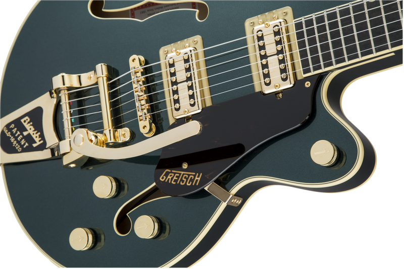 Gretsch G6659TG Players Edition Broadkaster Jr. Center Block Single-Cut with String-Thru Bigsby and Gold Hardware - USA Full'Tron Pickups, Ebony Fingerboard, Cadillac Green