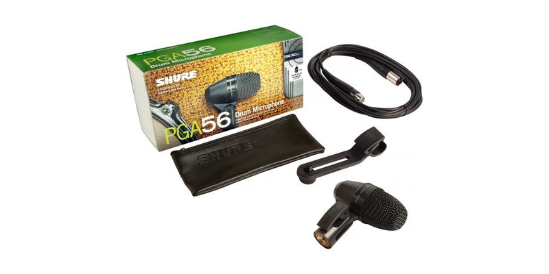 Shure PGA56-LC Cardioid Swivel-Mount Dynamic Snare/Tom Microphone - Ap56Dm Drum Mount, Less Cable