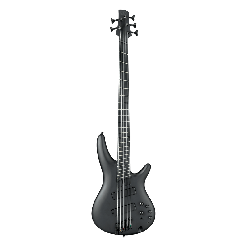 Ibanez SRMS625EX Iron Label 5 String Bass - Black Flat