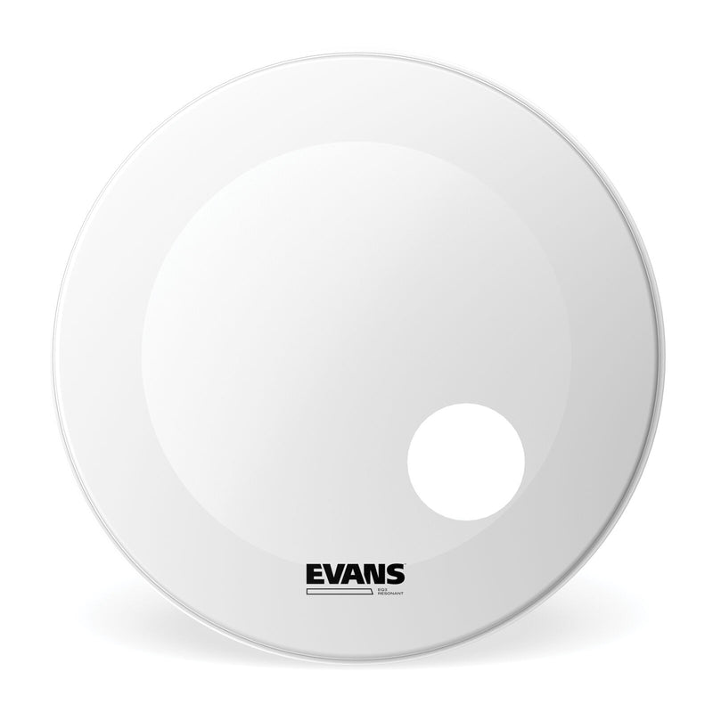 Evans EQ3 Resonant Coated White Bass Drum Head, 24"