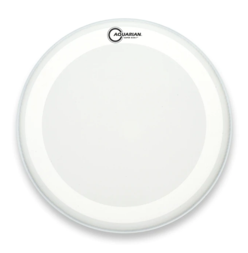 Aquarian Superkick I, White Texture Coated 10mil Single Ply Bass Drumhead with Floating Muffle Ring - 22"