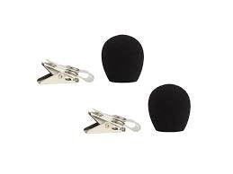 Shure RK318WS Black Foam Windscreens And Clothing Clip For All Wh10, Wh20 Headworn Microphones (Contains Two)
