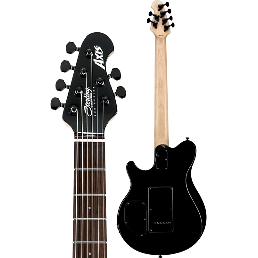 Sterling by Music Man Axis in Black with White Body Binding