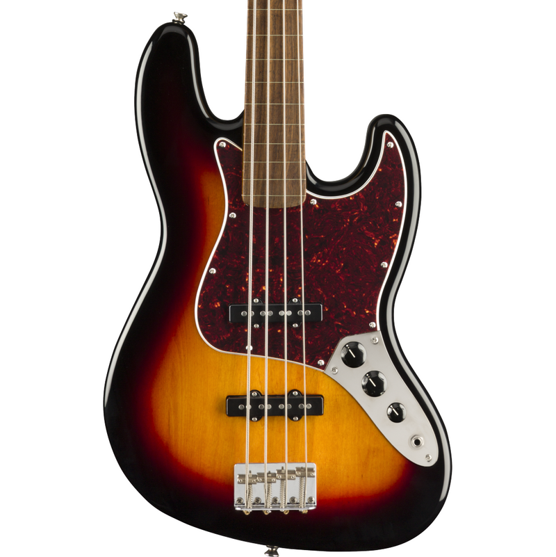 Squier Classic Vibe '60s Jazz Bass Fretless - Laurel Fingerboard, 3-Color Sunburst