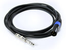 Whirlwind Cable - Adapter, 1/4" TRSM to XLRM, 6', Accusonic+2*.
